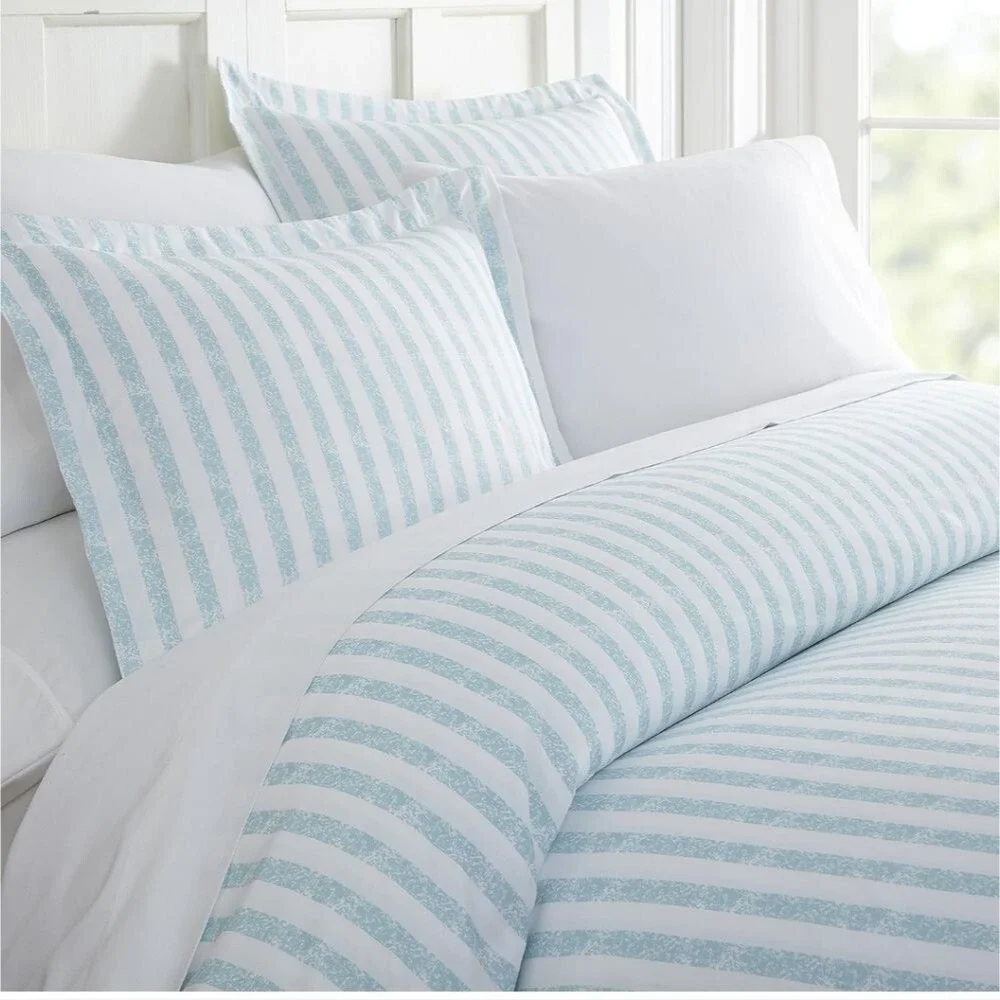 Hypoallergenic Duvet Cover Set Twin/Twin XL Aqua Blue